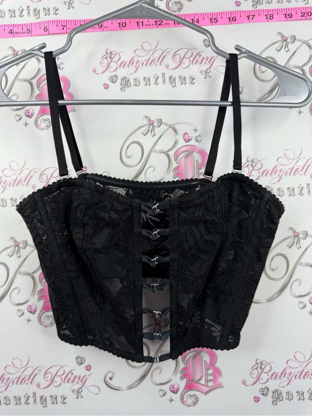 Victoria's Secret tank top lace bustier crop sexy Black Lace Bustier Tank Top